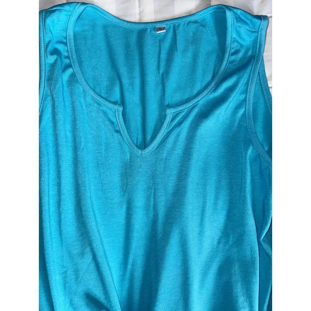 ROMPER DRESS size Large turquoise blue